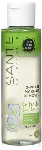 Sante Naturkosmetik 2-Phase Make-up Remover, Entfernt Augen- & Lippen-Make-up, Sanft & beruhigend, Mit Bio-Gurken Extrakt, Entfernt wasserfestes, Vegan, 110ml von Sante Naturkosmetik