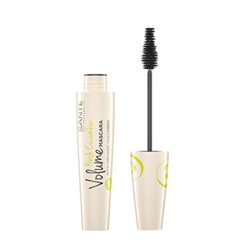 Sante Naturkosmetik Fresh Cucumber Volume Mascara Black, Schwarze Wimperntusche, Maximales Volumen, Dichte & perfekt getrennte Wimpern, Mit Bio-Gurke, Vegan, 12ml von Sante Naturkosmetik