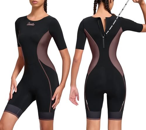 Santic Damen Triathlonanzug Gepolstert Triathlon Einteiler Kuzarm Anzug Pro Tri-Anzug Schnell Trocknend Abnehmen Fahrrad Skinsuit Braun XXL Santic Damen Triathlonanzug Gepolstert Triathlon Einteiler Kuzarm Anzug Pro Tri-Anzug Schnell Trocknend Abnehmen Fahrrad Skinsuit Braun XXL von Santic
