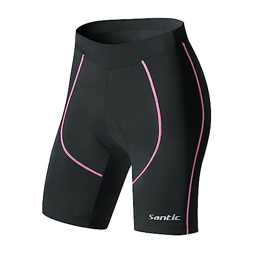 Santic Fahrradhose Damen Gepolstert Kurz Radlerhose Damen Radhose mit Sitzpolster Radsportshorts von Santic