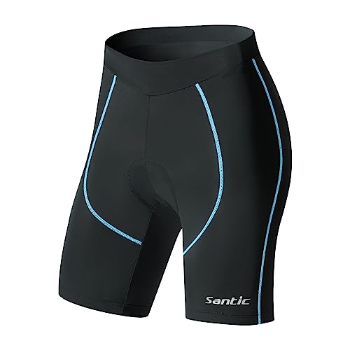 Santic Fahrradhose Damen Gepolstert Kurz Radlerhose Damen Radhose mit Sitzpolster Radsportshorts von Santic