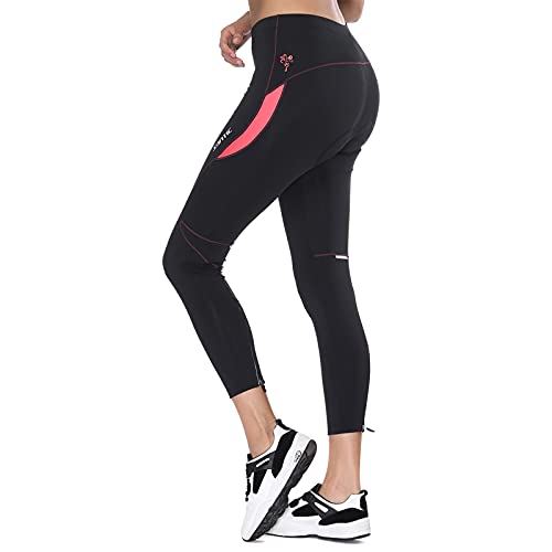 Santic Fahrradhose Damen Gepolstert Lang - Radhose MTB Rosa EU XL von Santic