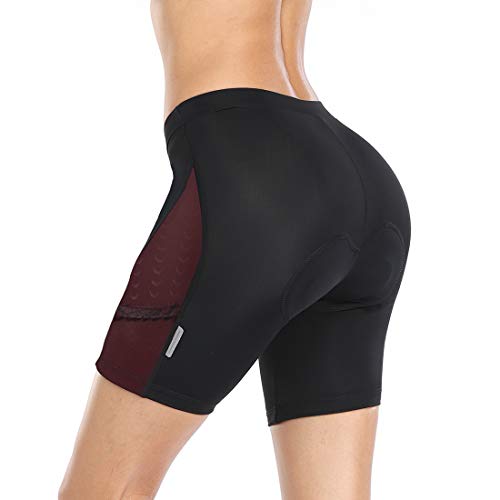 Santic Fahrradhose Damen Radlerhose Gepolstert Kurze Rad Hose Radsport Shorts Polster Sitzpolster 4D MTB Schwarz XS von Santic