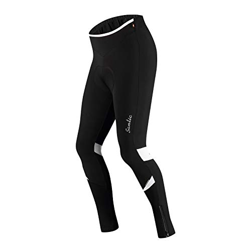 Santic Fahrradhose Lang Damen Gepolsterte Winter Thermo Leggings Radhose Radsport Lange Hosen Tights Weiß EU M von Santic