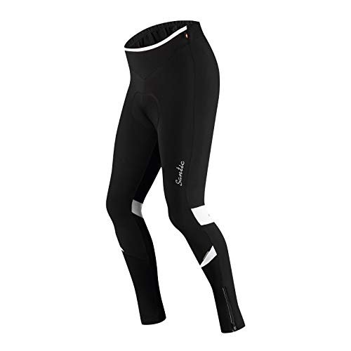 Santic Fahrradhose Lang Damen Gepolsterte Winter Thermo Leggings Radhose Radsport Lange Hosen Tights Weiß EU XXL von Santic