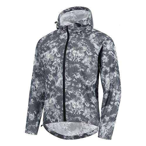 Santic Fahrradjacke Herren Regenjacke Wasserdicht Softshelljacke Wasserdichter Windjacke Windbreaker mit Reflektor Ultraleichte Trekking Radjacke Grau L von Santic