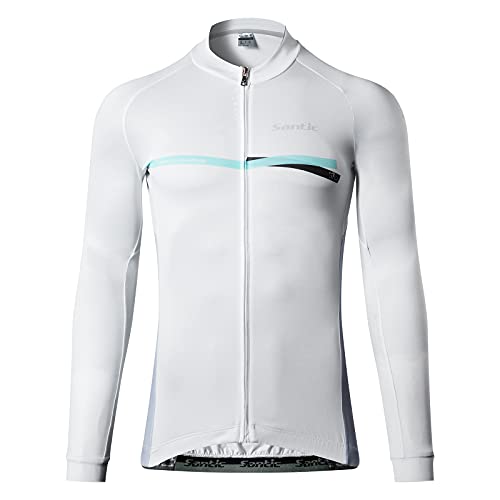 Santic Fahrradtrikot Herren Radfahren Langarm Radfahren Radtrikot Weiß XXL von Santic