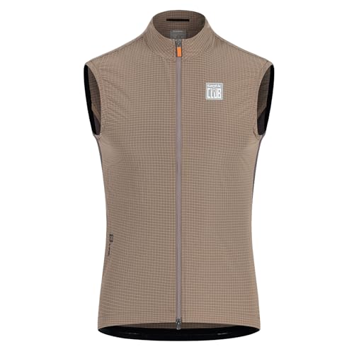 Santic Fahrradweste Herren Damen Laufweste ärmellos Windweste Braun XL von Santic