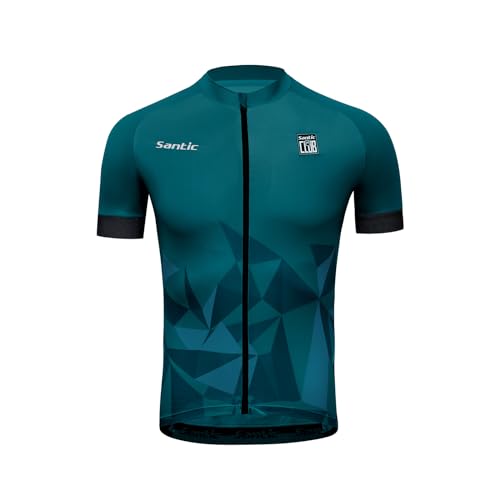 Santic Herren Radtrikot Fahrradtrikot Kurzarm Fahrradbekleidung T Shirt für Männer Grün L von Santic