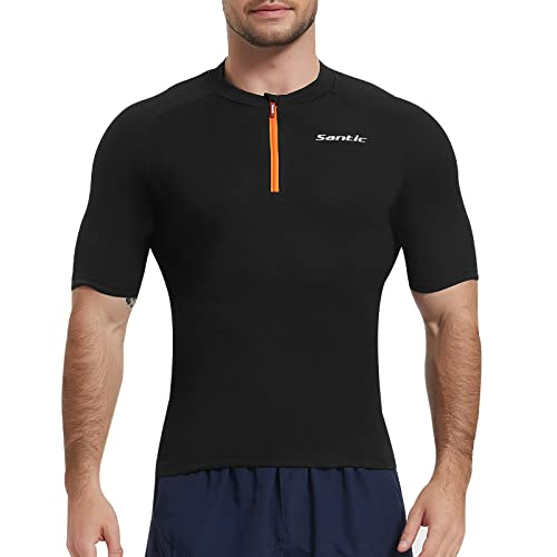 Santic Herren Radtrikot Fahrradtrikot Kurzarm Schwarz EU 3XL von Santic