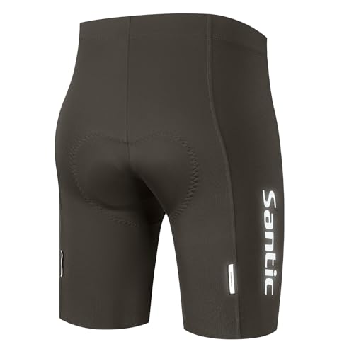 Santic Radlerhose Herren Gepolstert Fahrradhose Radhose Kurz mit Polster Braun XXL von Santic