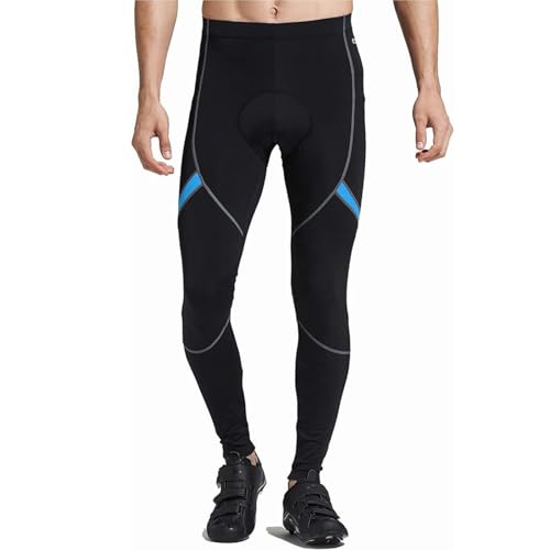 Santic Radlerhose Herren Gepolstert Lang Fahrradhose Herren Lang mit Sitzpolster Radhose mit Polster Blau XXXL von Santic