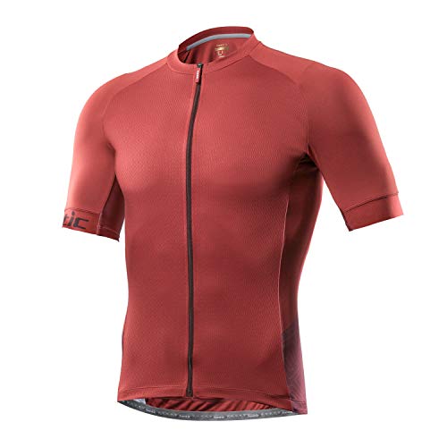 Santic Radtrikot Herren Kurzarm Fahrradtrikot Herren Fahrradshirt Radshirt Kurzarm Sommer mit Taschen Yorkson Ziegelrot EU L von Santic