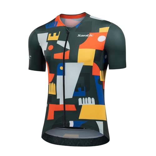 Santic Radtrikot Kurzarm Professioneller Wettkampfmodell Engpassend Fahrradtrikot Herren Fahrradbekleidung Fahrrad Trikot Grün L von Santic