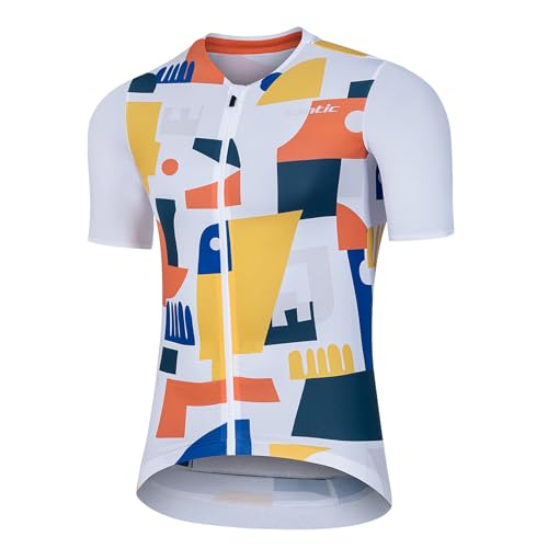 Santic Radtrikot Kurzarm Professioneller Wettkampfmodell Engpassend Fahrradtrikot Herren Fahrradbekleidung Fahrrad Trikot Weiß S von Santic