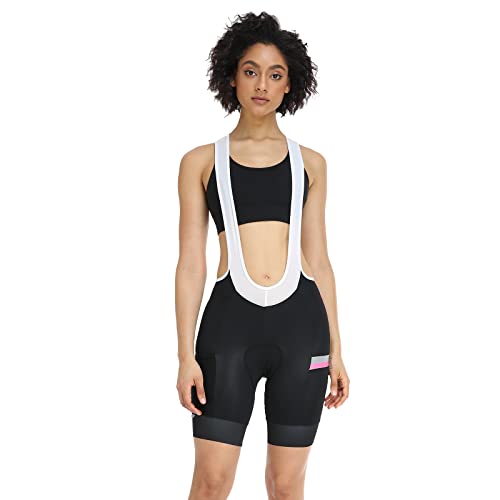 Santic Trägerhose Fahrrad Damen Gepolstert Radhose Damen Kurz Radlerhose Dame mit Polster Fahrradhose EU XL von Santic