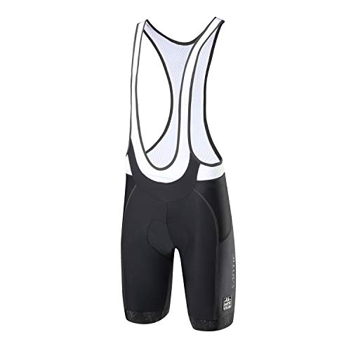 Santic Trägerhose Fahrrad Herren Fahrradhose Kurz mit Sitzpolster Radhose Herren Kurz Gepolstert Radlerhose Kurz Radshorts mit Polster Grau EU XXXL von Santic