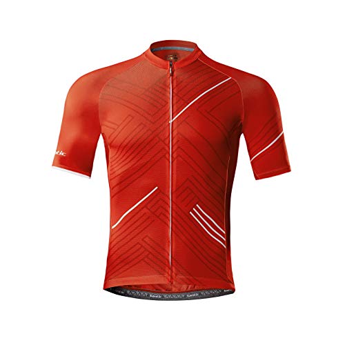 Santic Fahrradtrikot Herren Kurzarm Radtrikot Fahrradshirt Radshirt Kurzarm Sommer mit Taschen Rot EU XL von Santic