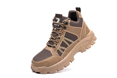 Santimon Herren Sicherheitsstiefel Aus Leder Mit Stahlkappe Arbeitsschuhe Knöchelhohe Pannensichere Leichte Atmungsaktive Komfortschuhe Braun 47 EU Santimon Herren Sicherheitsstiefel Aus Leder Mit Stahlkappe Arbeitsschuhe Knöchelhohe Pannensichere Leichte Atmungsaktive Komfortschuhe Braun 47 EU von Santimon