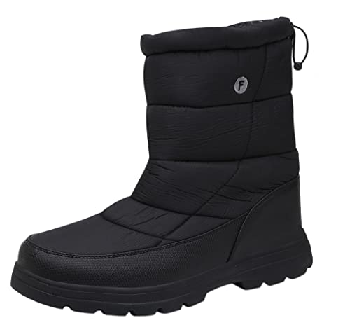 Santimon Stiefeletten Damen Winter Wanderschuhe Herren Schneeschuhe Wasserdicht Outdoor Rutschfeste Freizeit Trekkingschuhe Schwarz 39 EU von Santimon