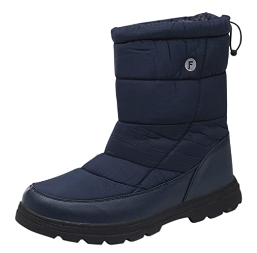 Santimon Winterschuhe Herren Damen Booties Warm Wasserdicht Schneestiefel Gefütterte Outdoor Rutschfeste Wandern Arbeits Schuhe Blau 38 EU von Santimon