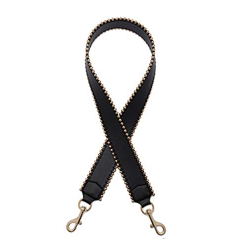 Schultertragegurt Damen Kunst Lederriemen Tragegurt Ersatz Mit Karabinerhaken Metall Korn Für Tasche Geldbörse Kameratasche Clutch Schwarz von Santimon