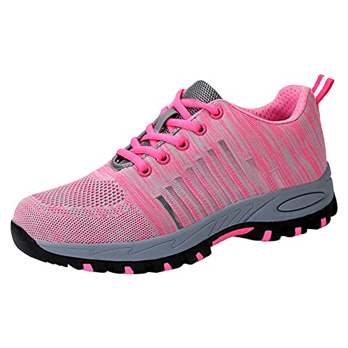 Schutzschuhe Arbeitsschuhe Sicherheitsschuhe Mit Stahlkappe Damen Schuhe Sportlich Atmungsaktiv Leicht Arbeitsschuh Bequemer Rosa02 38 EU von Santimon