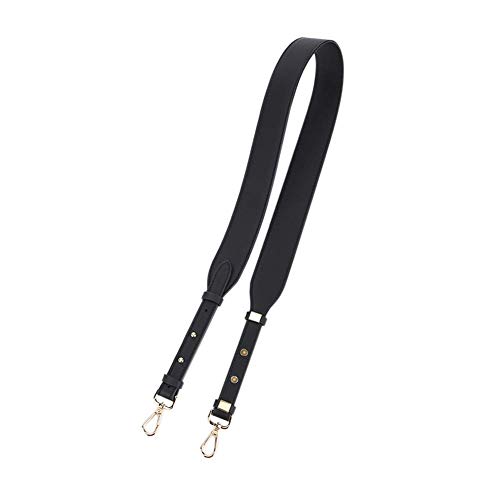 Tragegurt Schultergurt Damen Kunst Leder Riemen Umhängegurt Ersatz Mit Karabinerhaken Metall Für Tasche Geldbörse Kameratasche Clutch (Schwarz) von Santimon