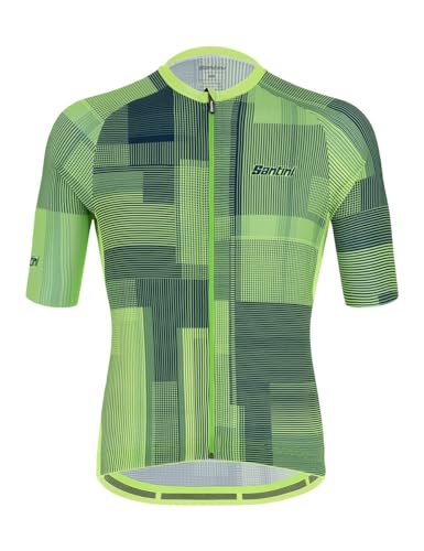 Santini Herren Karma Kinetic S/S Jersey Radtrikot Grün/Türkis/Oliv XL von Santini