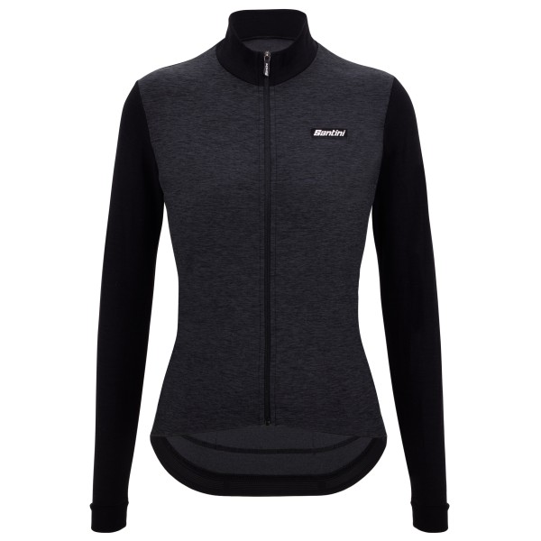 Santini - Women's Pure Block Colour Thermal Cycling Jersey - Radtrikot Gr L schwarz von Santini