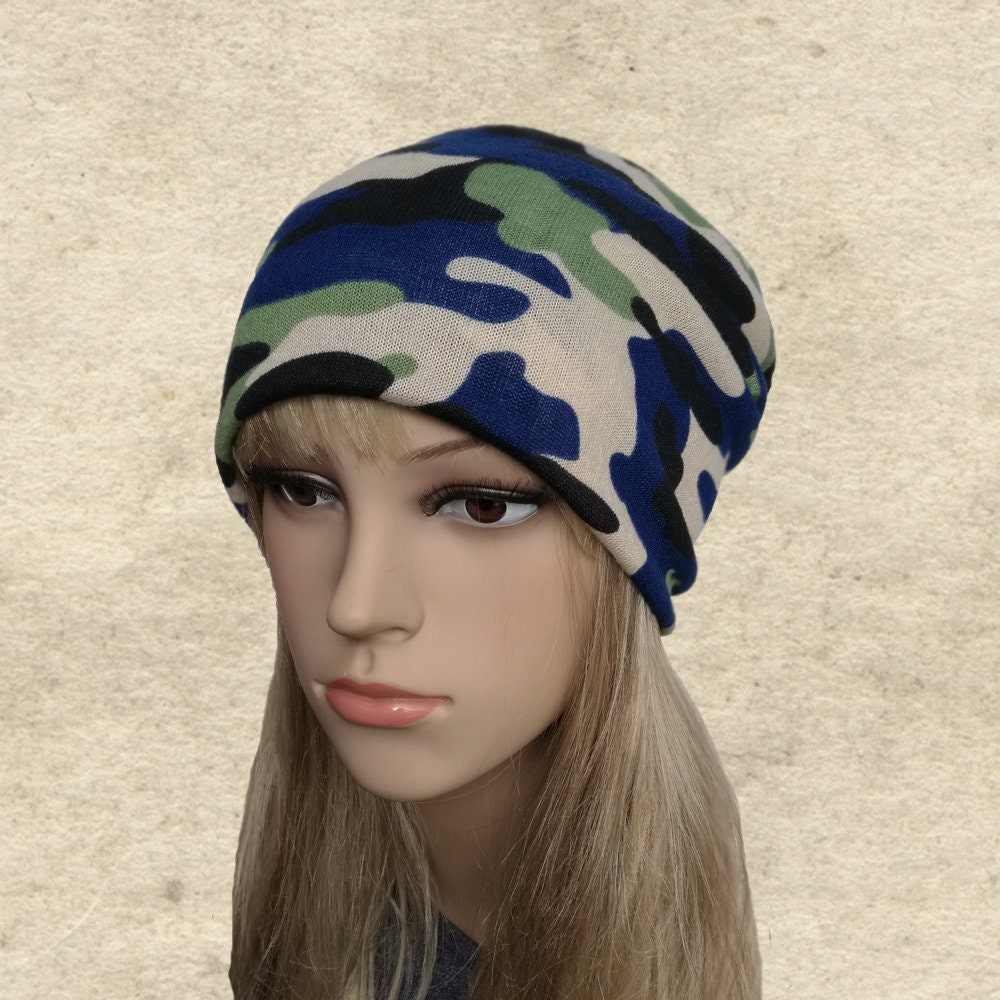 Polyester Camouflage Slouch Mütze, Leichte Damenmütze von SantiniStudio