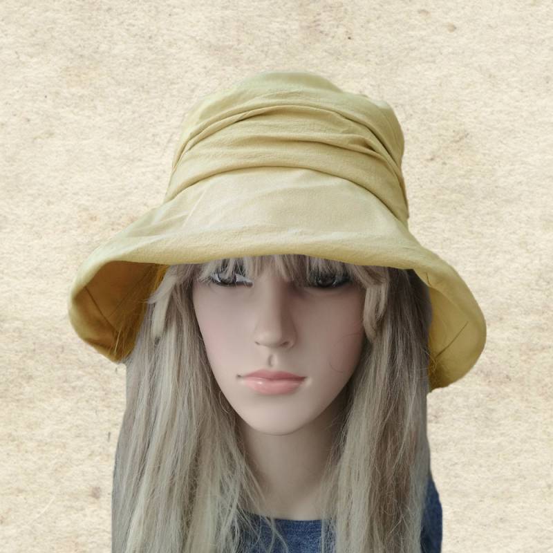 Sommer Cloche Sonnenhut Damen Polyester Hut Mit Krempe | 54-56 cm von SantiniStudio