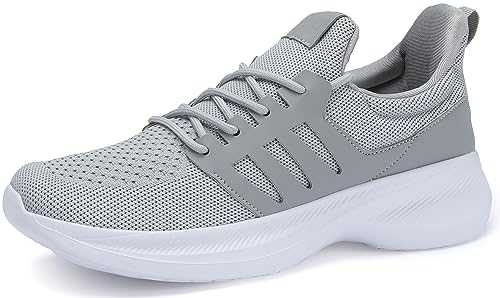 Santiro Herren High Slip-On Sneaker, leichte Walkingschuhe, Tennisschuhe, Freizeitschuhe, Arbeitsschuhe, Turnschuhe, grau, 8.5 von Santiro