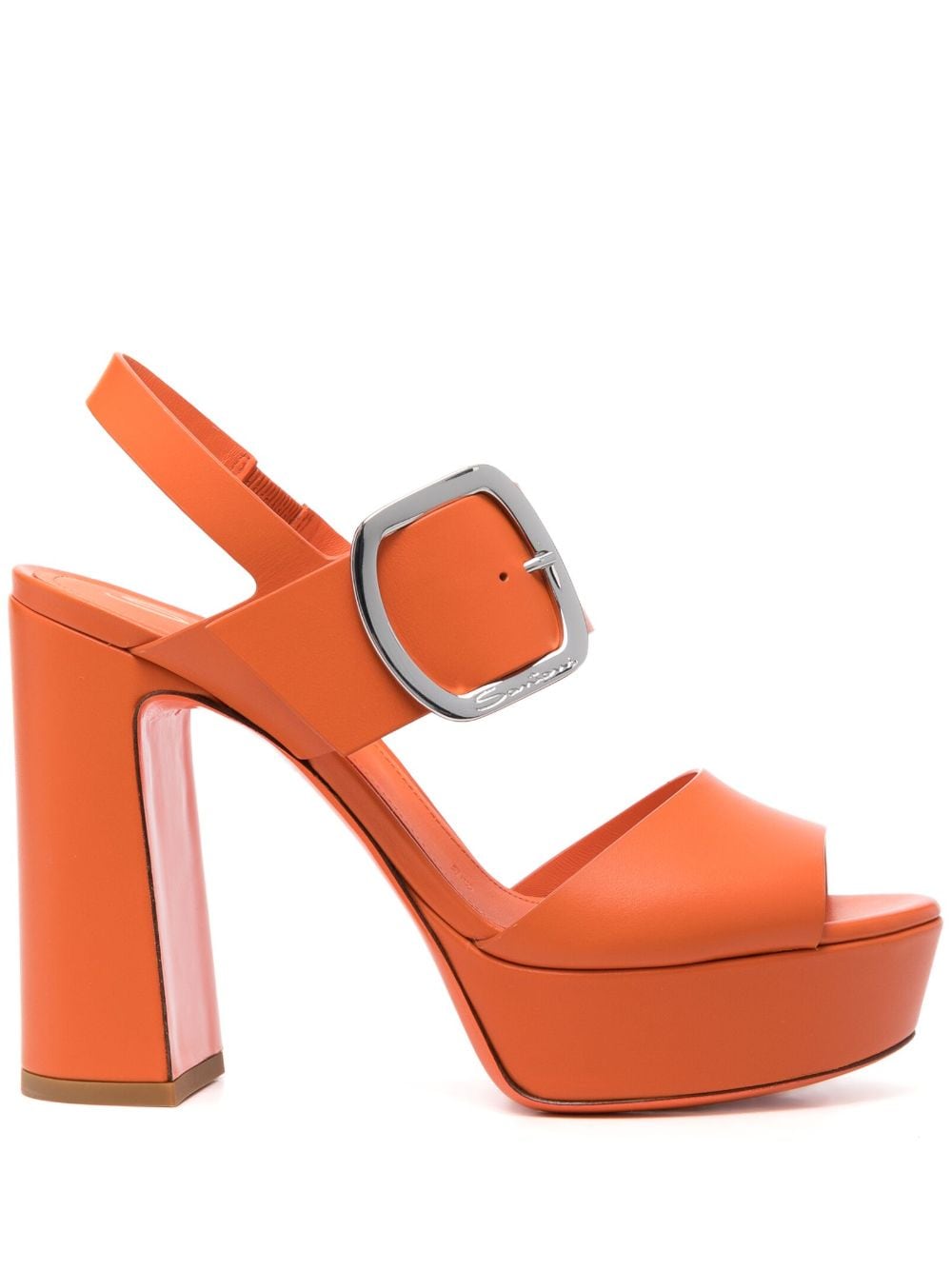 Santoni Sandalen mit Blockabsatz 105mm - Orange von Santoni