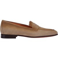 Santoni Handgefetigte Penny Loafer aus Veloursleder von Santoni