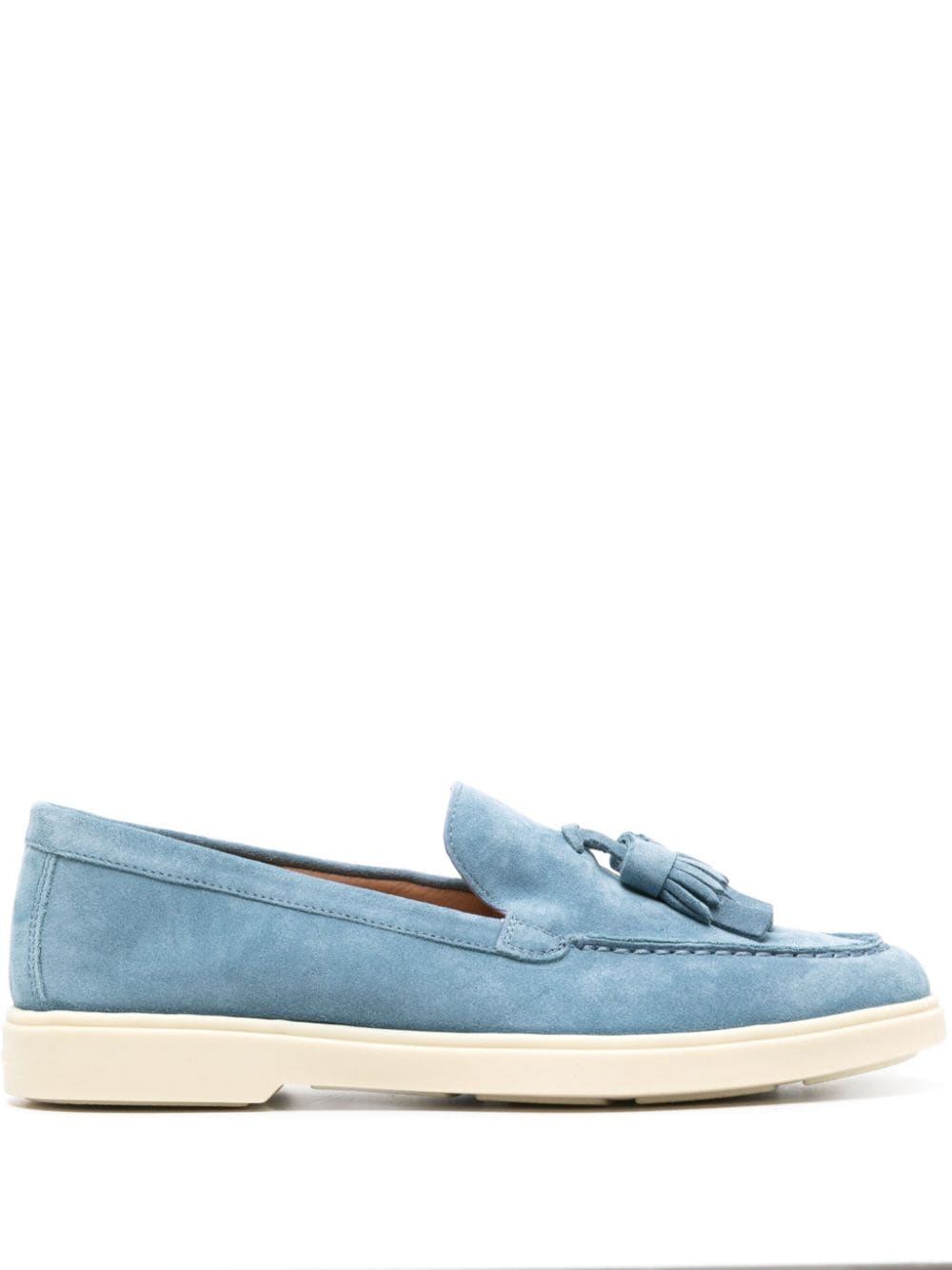 Santoni Loafer aus Wildleder mit Quasten - Blau von Santoni