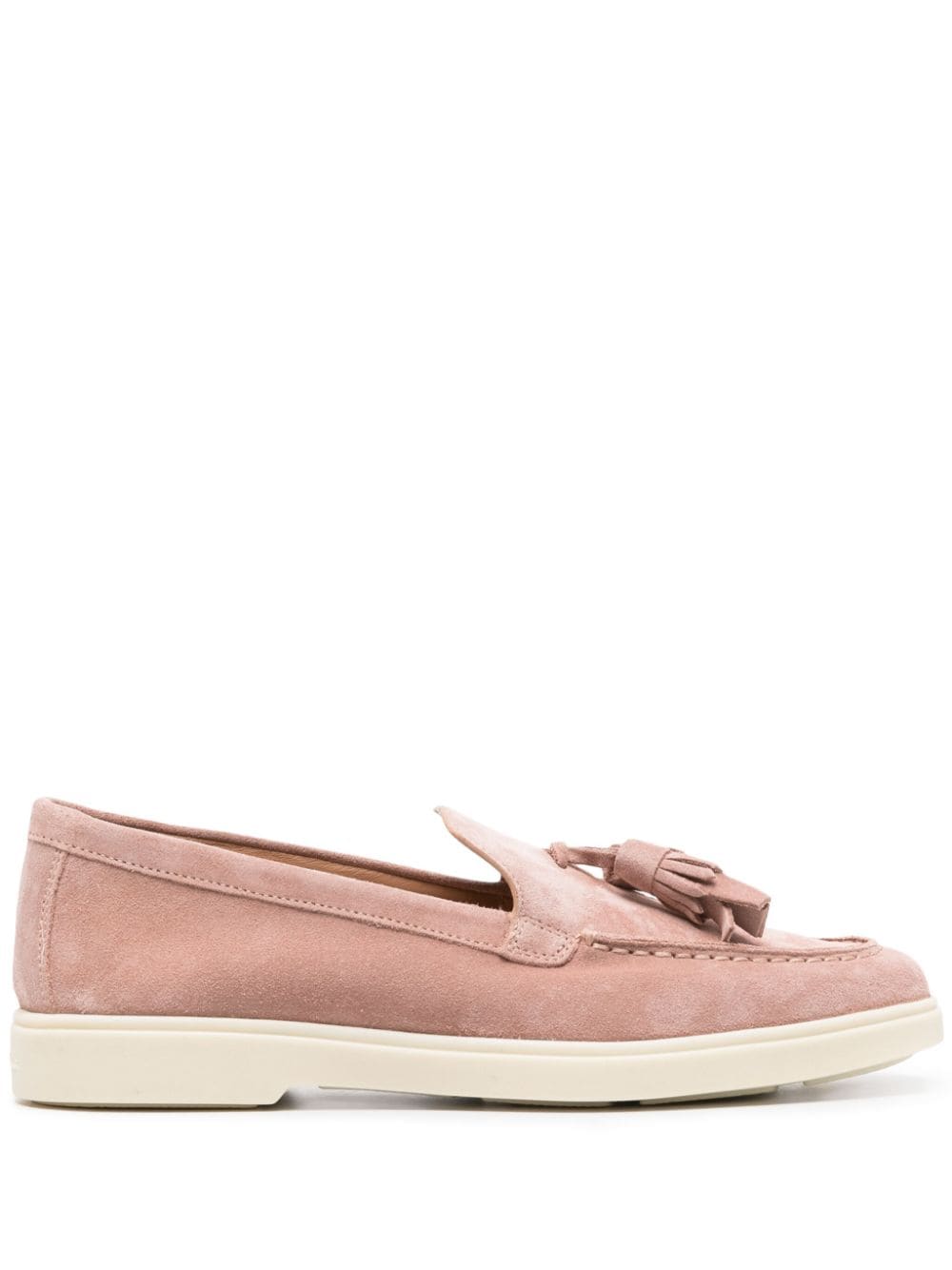 Santoni Loafer aus Wildleder mit Quasten - Rosa von Santoni