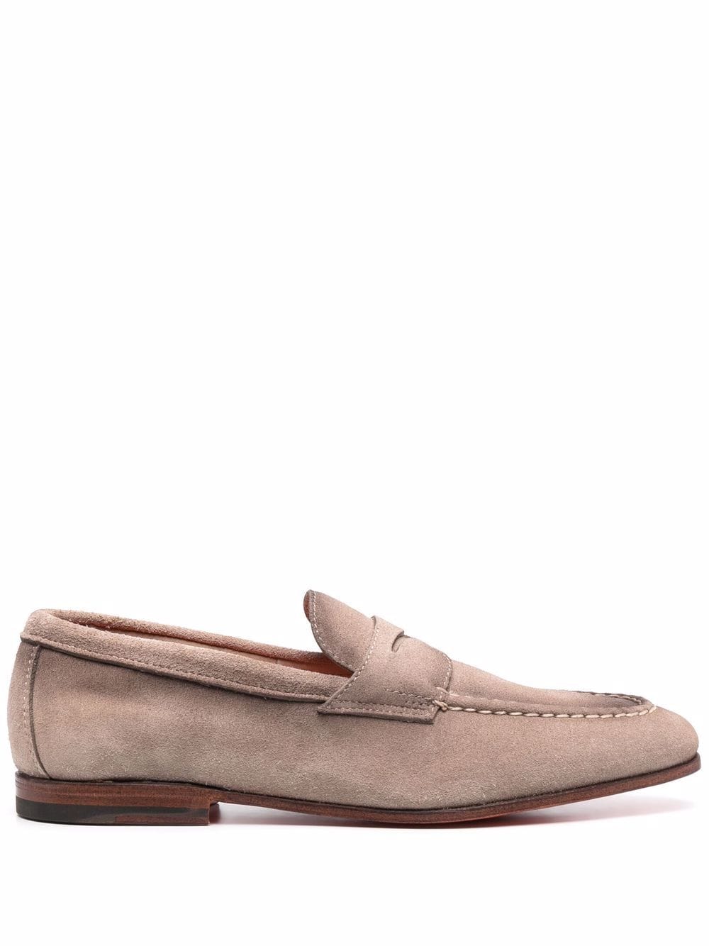 Santoni Penny-Loafer aus Wildleder - Nude von Santoni