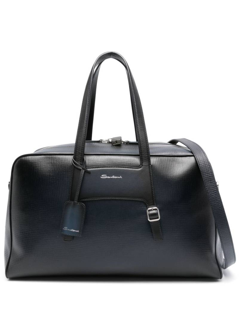 Santoni Reisetasche mit Logo-Stempel - Blau von Santoni