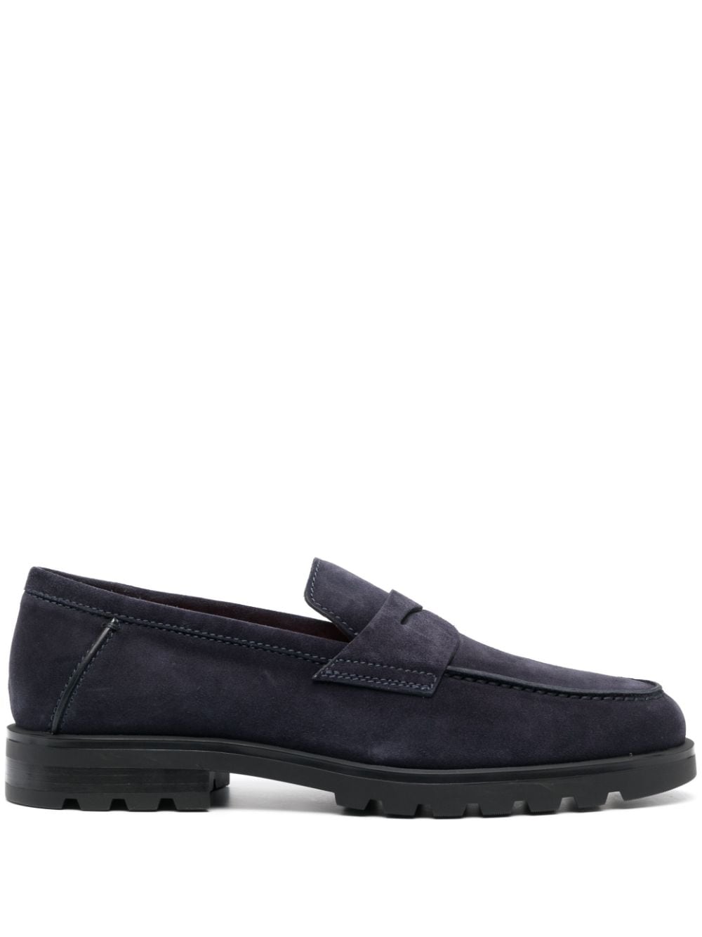 Santoni Rock Penny-Loafer aus Wildleder - Blau von Santoni