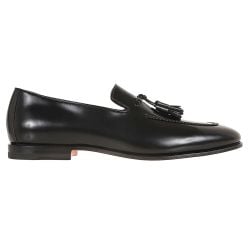 Santoni Schwarze Leder Slipper Für Herren von Santoni