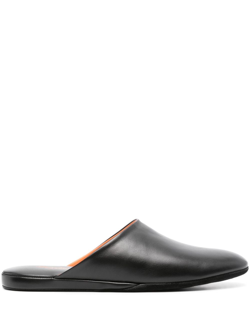 Santoni Slipper aus glattem Leder - Schwarz von Santoni