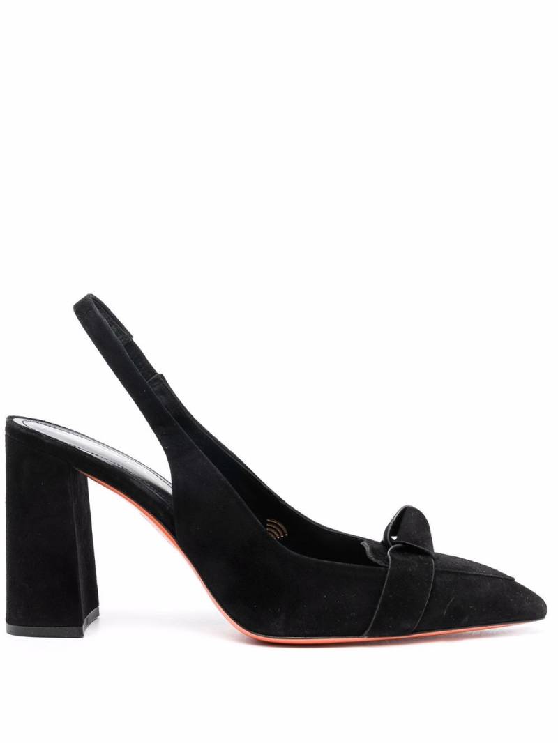 Santoni Verzierte Slingback-Pumps 95mm - Schwarz von Santoni