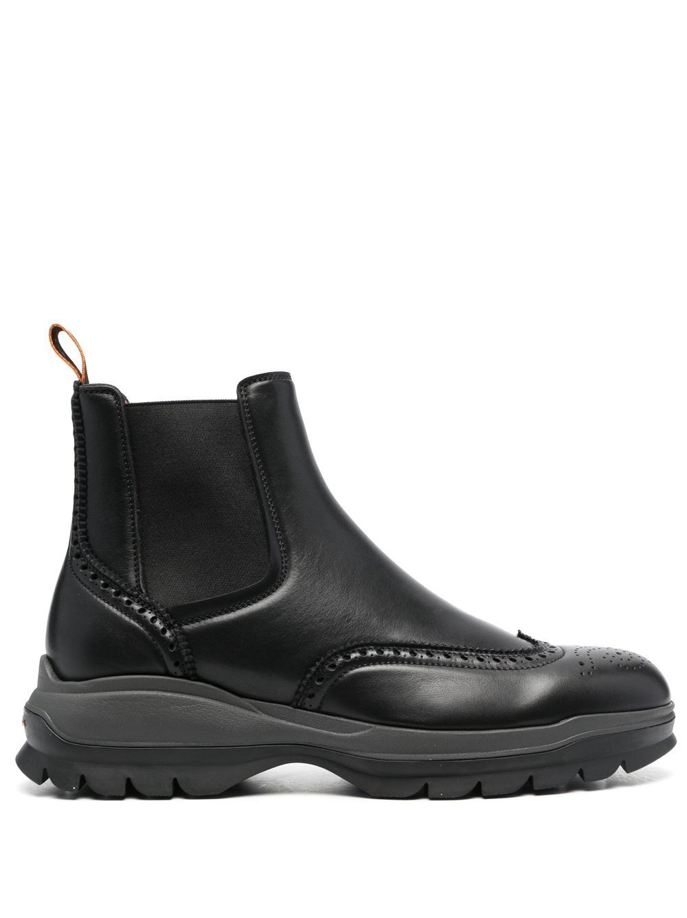 Santoni Chelsea-Boots mit Budapestermuster - Schwarz von Santoni