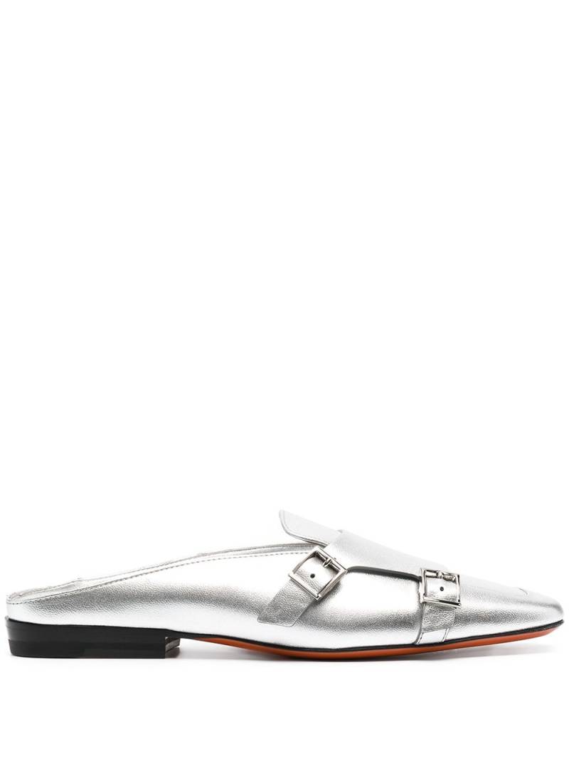 Santoni Mules im Metallic-Look - Silber von Santoni