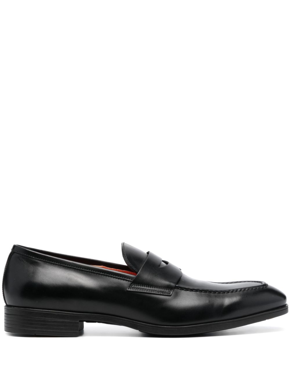 Santoni Penny-Loafer mit Glanzoptik - Schwarz von Santoni