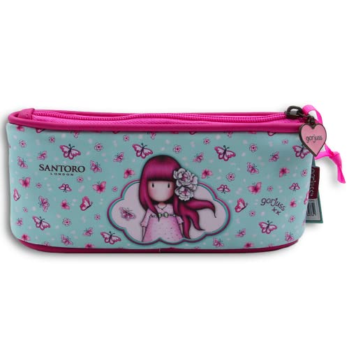 Santoro Gorjuss Mädchen Kosmetiktasche, Mädchen Schminktasche, Kollektion Cherry Blossom, Farbe Türkis von Santoro