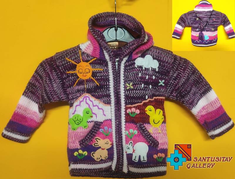 0-12 Monate Baby Kinder Pullover Alpaka Wolle Mädchen Jungen Fairy Hoodie Weich Warm Gestrickt Bestickt Lustige Applikation von Santusitay