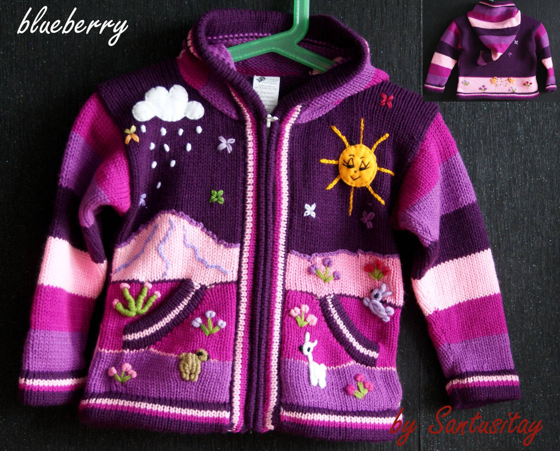 0-18 Und 2 Jahre Pullover Mädchen Junge Kinder Fee Kapuzenpullover Strickjacke Alpaka Wolle Weich Warm Gestrickt Bestickt Lustige Applikation von Santusitay