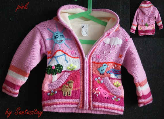 2 Jahre Alt Fleece Gefüttert Alpaka Wolle Pullover Mädchen Jungen Kinder Lange Fee Hoodie Strickjacke Weich Warm Gestrickt Bestickt Lustige von Santusitay